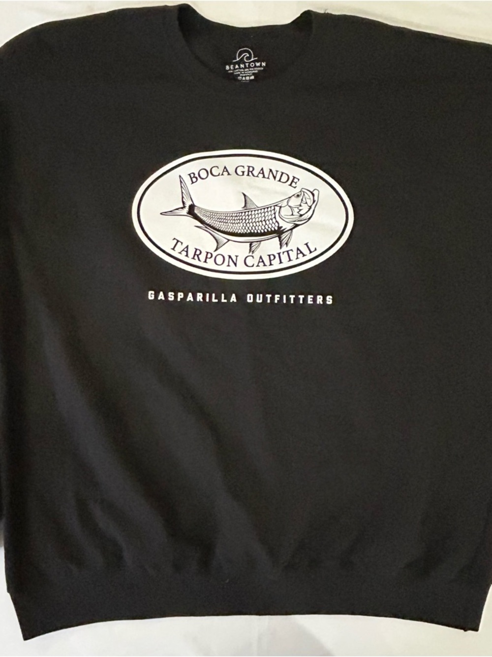 XXL NWT Beantown Boca Grande Tarpon Capital Graphic Sweatshirt - Black & White